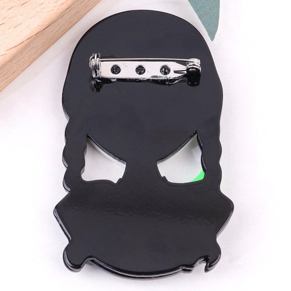 Cool laser cut acrylic Wednesday Addams fashion pin - Picture 3 of 6